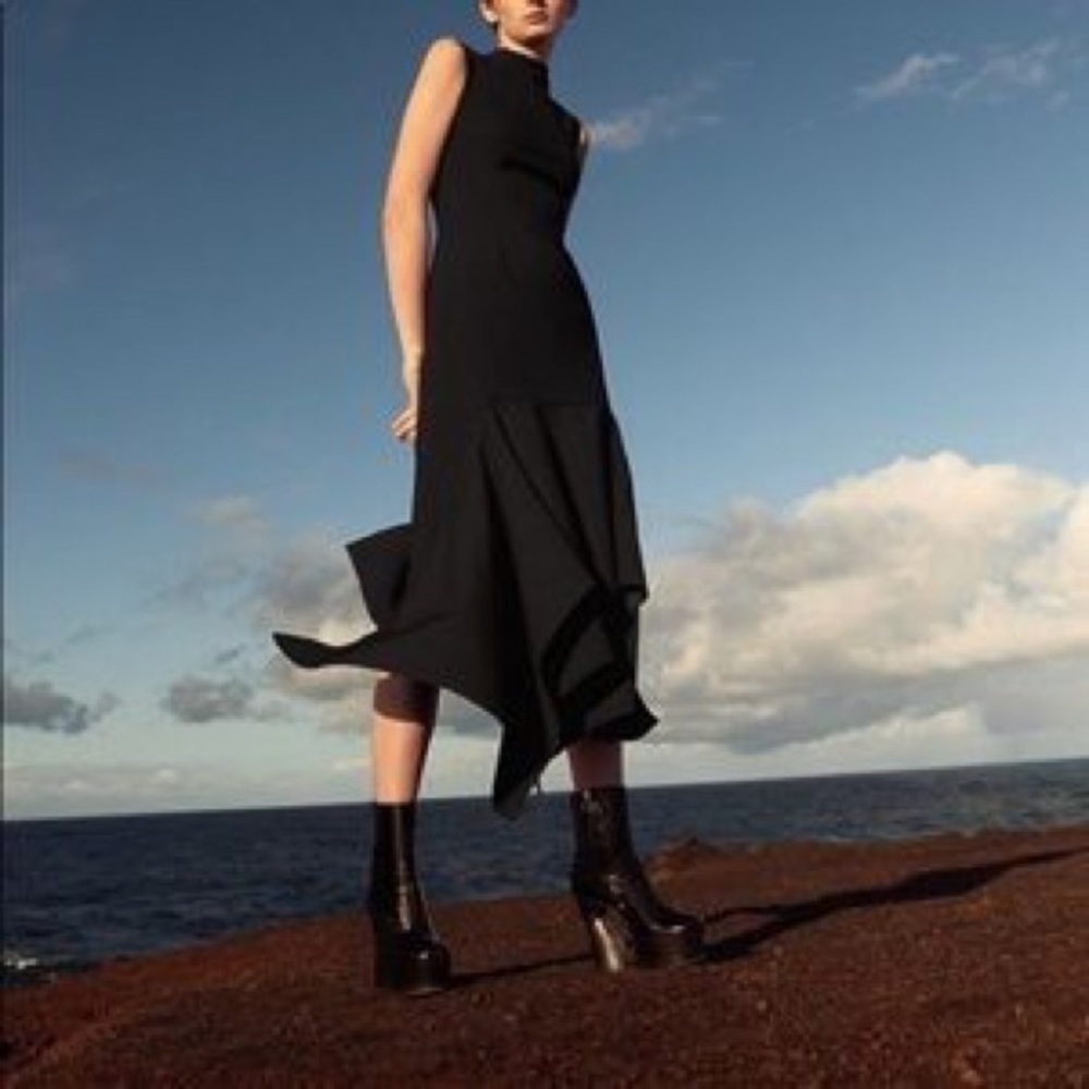 Solace London Klara High-Neck Crepe Dress Size 2 - Picture 3 of 12